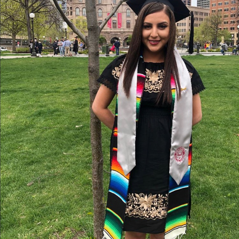 Mexican Serape Stole Graduation Sash Scarf Red - Picture 2 of 4